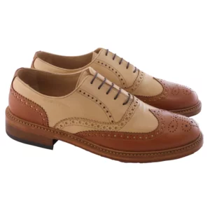 Scarpe derby uomo bicolore vintage, cuoio
