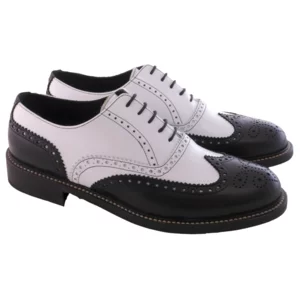 Scarpe derby uomo bicolore vintage, nere