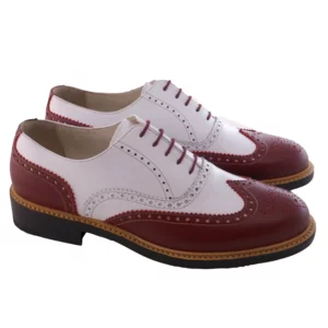 Scarpe derby uomo bicolore vintage,  rosse