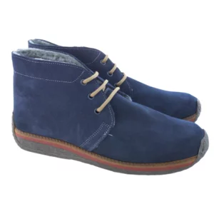 Polacchine uomo, blu foderate in lana
