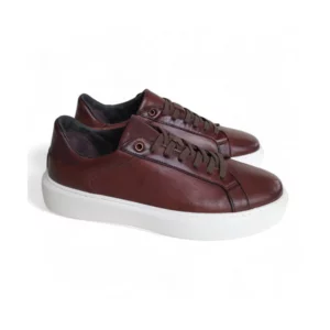 Scarpe Sneakers uomo in pelle naturale tuffata e fondo gomma extralight