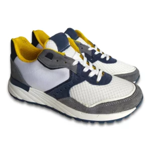 Baskets sportives pour hommes en daim et toile avec semelle compensée en caoutchouc
