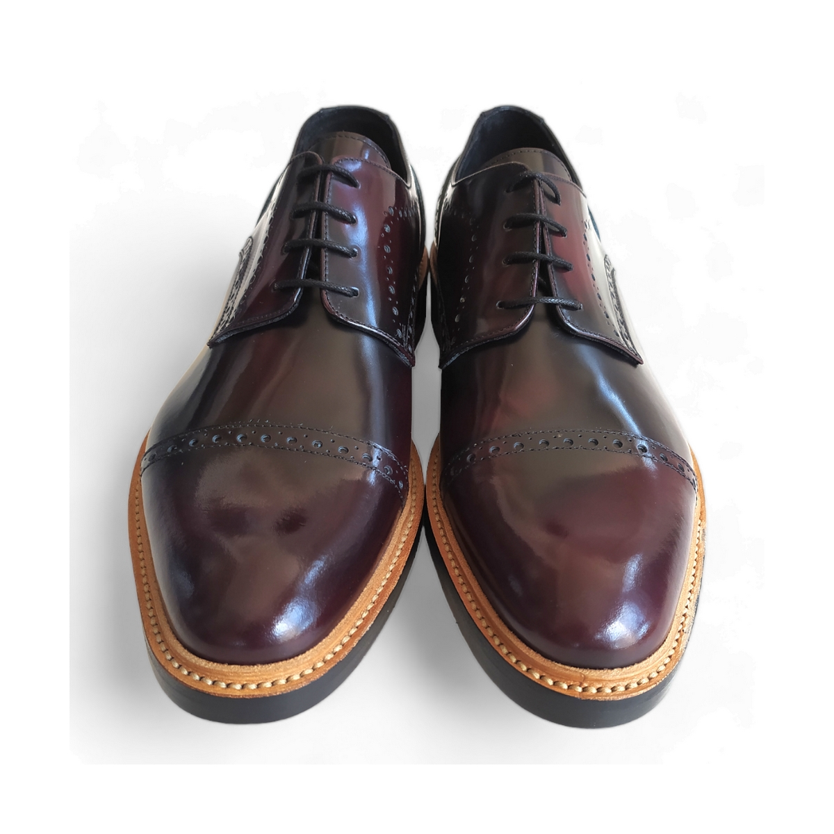 Derby Scarpe Uomo Eleganti Bordeaux Scarpe Uomo Modello Derby Con