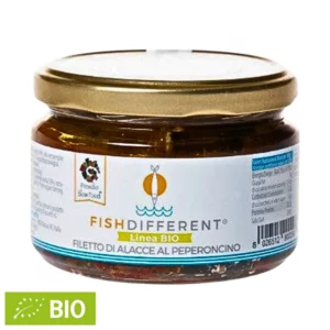 Filetto di alacce di Lampedusa al peperoncino in olio EVO Bio, 250g