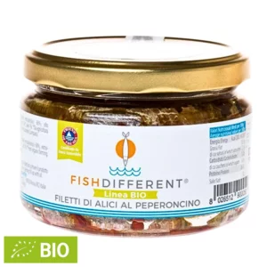 Filetto rustico di alici al peperoncino in olio EVO Bio, 250g