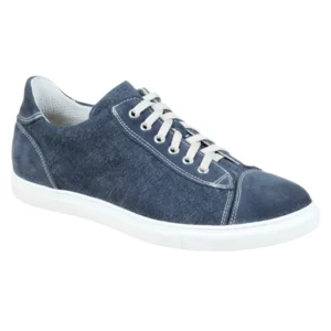 Sportschuhe aus Wildleder und Canvas, extraleichte genähte Sohle, blau