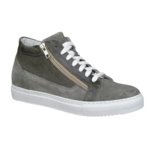 Scarpe polacchine in camoscio e tela, fondo extralight cucito