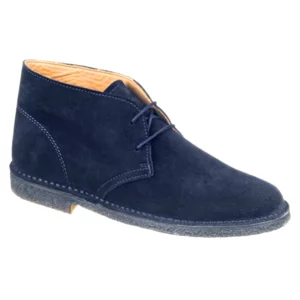 Polacchine Stringate, Modello Clark In Scamosciato Fondo Para, Blu