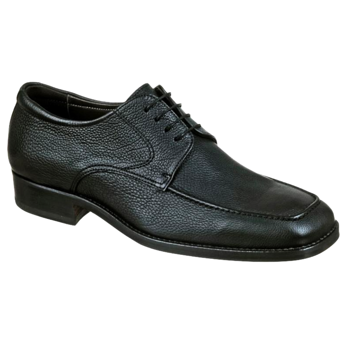 Scarpa comoda stringata in pelle di cervo, fondo in cuoio antiscivolo
