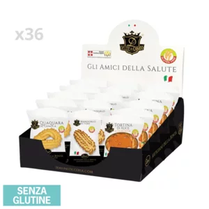 Espositore mix completo gluten free, Quaquare, Tortine di Alice, Mandorlo in fiore, 36 Pz