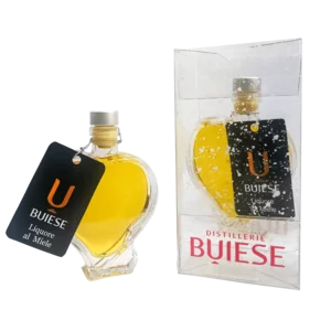 Grappa friuliana con miele in confezione a forma di cuore, 30%Vol., 100ml