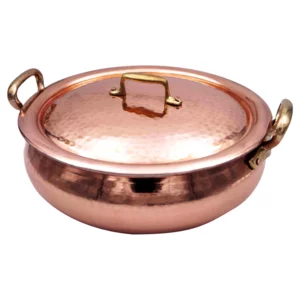 Pot en cuivre arrondi, diamètre 30cm