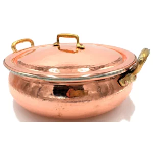 Pot en cuivre arrondi, diamètre 36cm