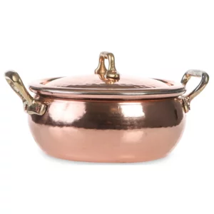 Pot en cuivre arrondi, diamètre 24cm