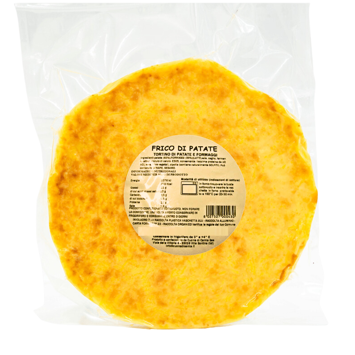 Tortino di patate e formaggi, 800g