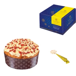 Panettone Stregato con cioccolato bianco e fragole candite, Sal De Riso, 500g