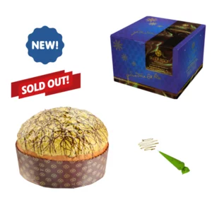 Panettone Dubai chocolate con gocce di fondente e  crema al pistacchio,  Sal De Riso, 1kg