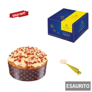 Panettone Stregato con cioccolato bianco e fragole candite, Sal De Riso, 500g