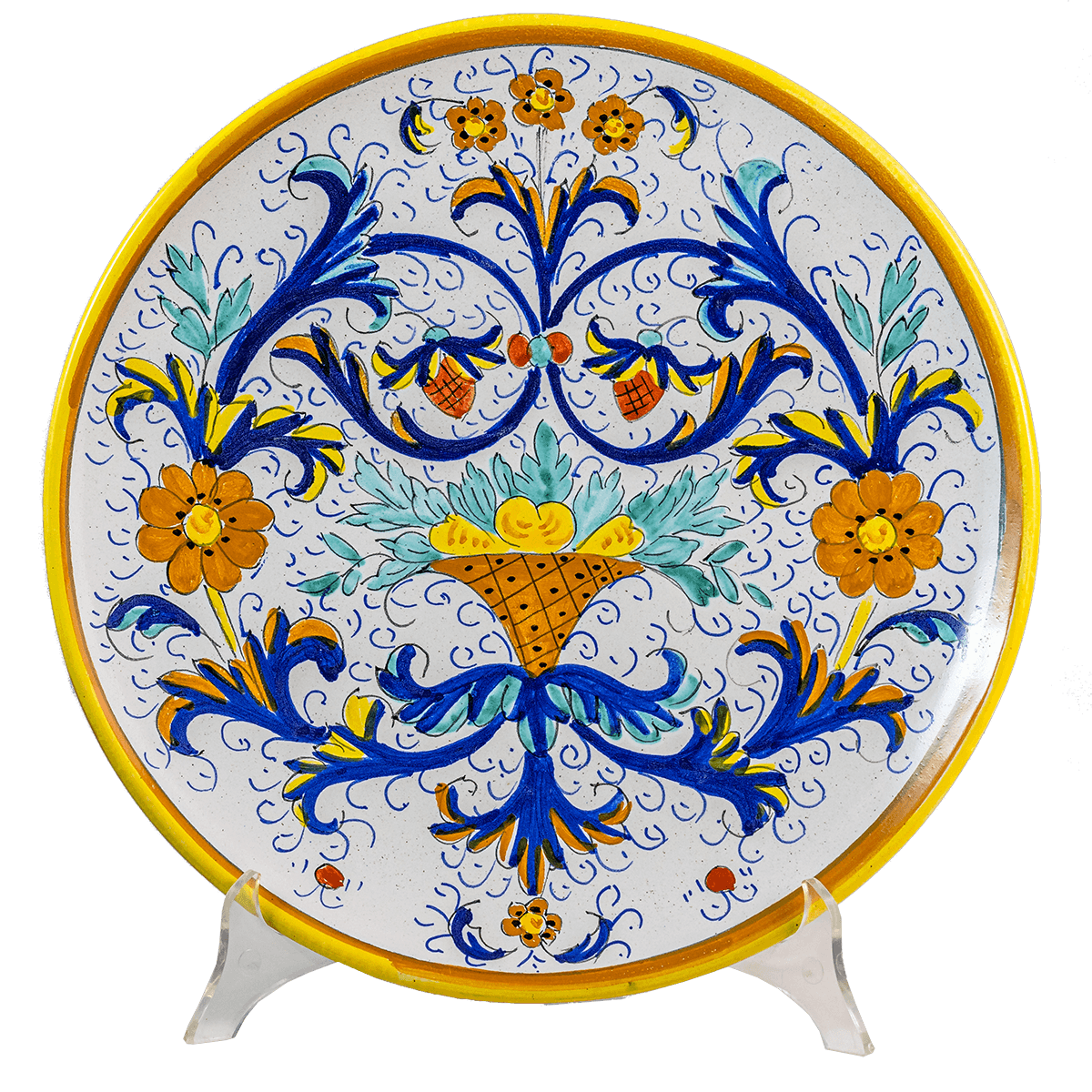 Piatto in ceramica decoro Ricco Deruta,  dm 30cm