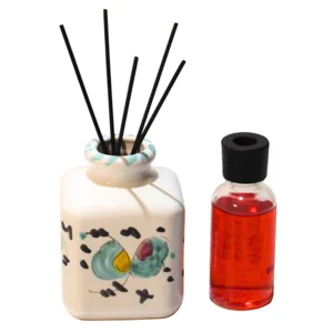 Vaso decorato in ceramica per diffusore  per ambienti, h 8,5cm