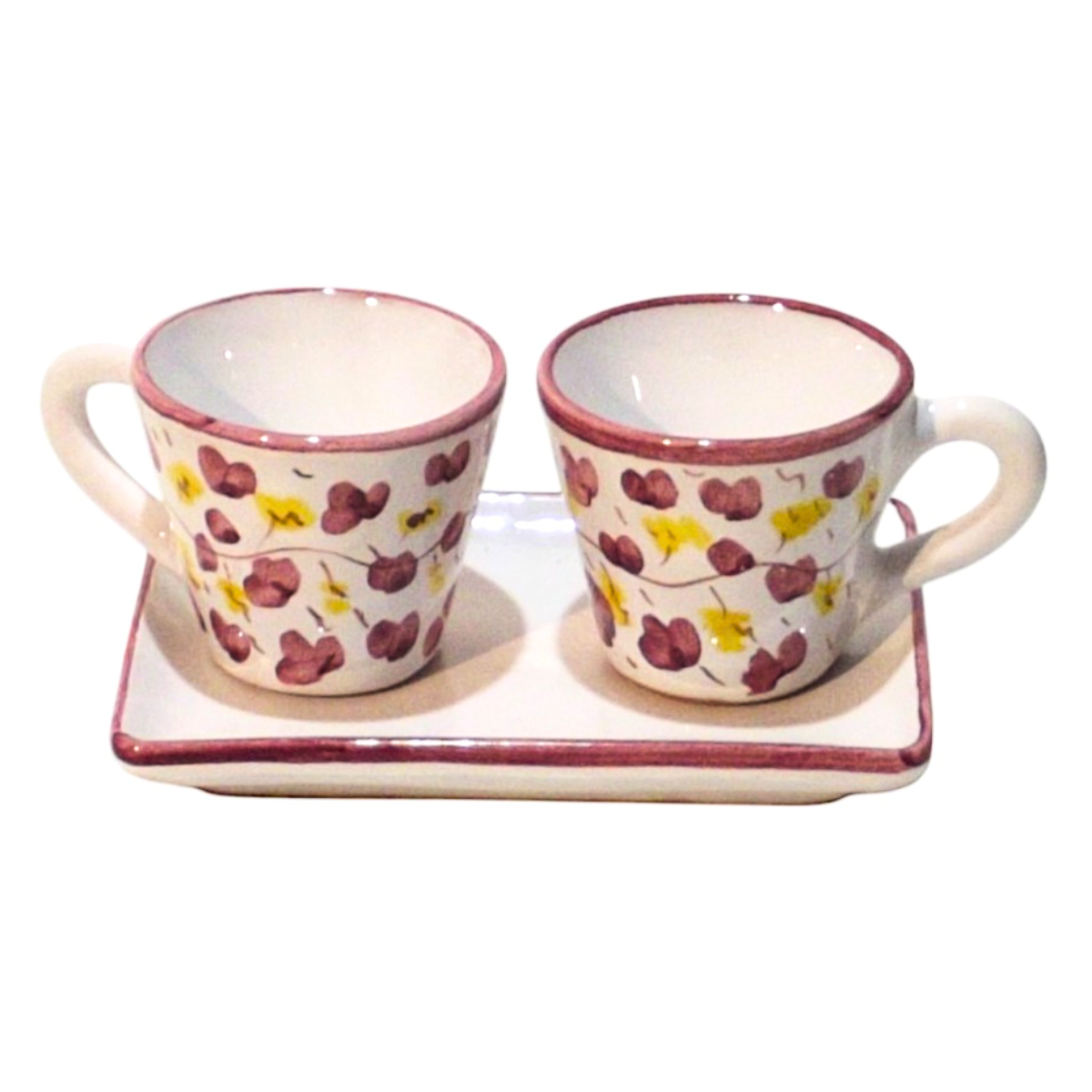 Set da caffè in ceramica artigianale per due persone