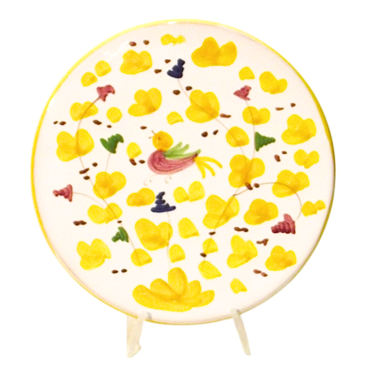 Sottopentola in ceramica decorato a mano, dm 15cm