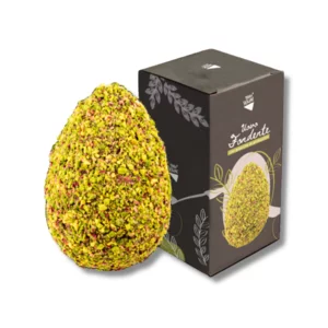 Uovo di Pasqua al cioccolato fondente con granella di pistacchio e cioccolato, 300g