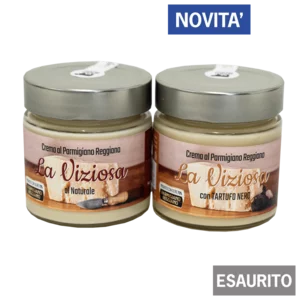 Set: crema di Parmigiano Reggiano, 1 vaso naturale, 250g, 1 vaso tartufo nero, 250g