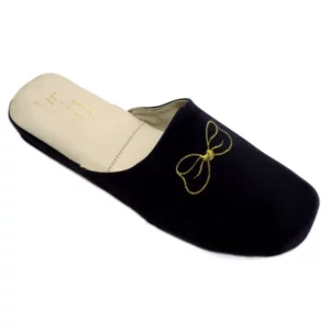 Babouche femme en cuir nœud, coloris au choix