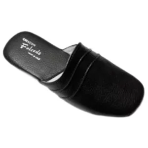 Babouche homme en similicuir, noir