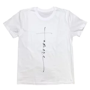 T-shirt blanc en coton bio, Cross & love