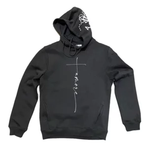 Sweat à capuche noir, Cross & love