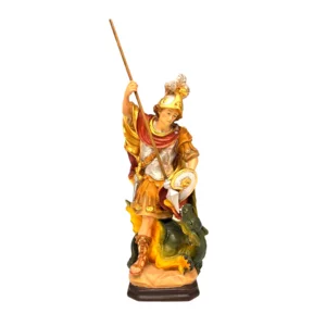 Der heilige Georg besiegt den Drachen, in Öl koloriert, 15 cm