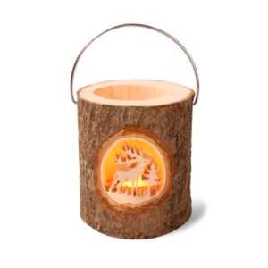 Lanterne en bois avec entretoise pour la flamme, 12cm