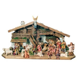 Presepe in legno dipinto a mano con colori ad olio: Raffaello, 26+1pz