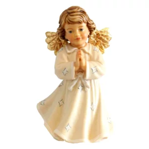 Ange priant en bois, blanc, 8cm