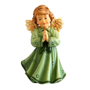 Ange priant en bois, vert, 8cm