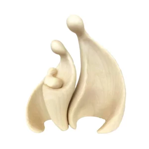 Sacra Famiglia Presepe in legno, naturale, 12cm
