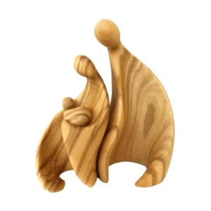 Sacra Famiglia Presepe in legno di ulivo, 12cm