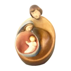 La Famiglia scultura dell'amore, colorato a olio, 11cm