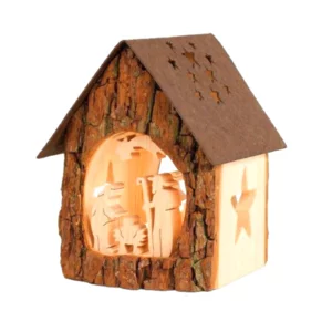 Casetta per candele Sacra Famiglia, 14cm