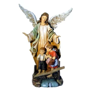Ange gardien en pulpe de bois, 20cm