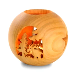 Lanterne a sfera realizzate in legno, 10cm