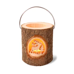 Lanterna di legno con distanziatore per la fiamma, 12cm