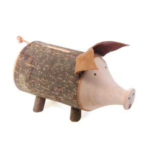 Porcellino in legno salvadanaio, 10,5cm