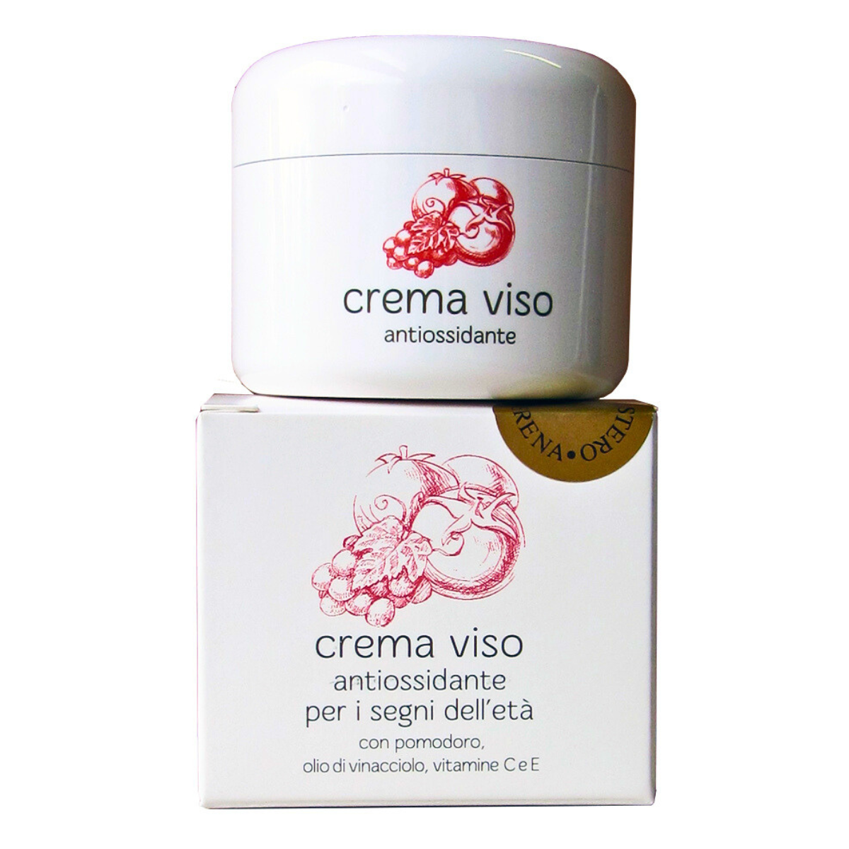 Crema viso antiossidante Anti age al pomodoro e olio di vinacciolo, 50ml