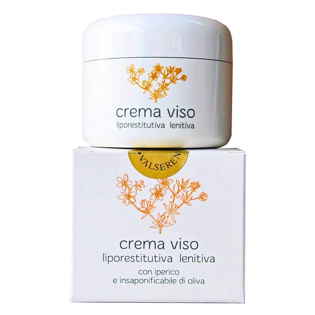 Crema viso idatante liporestitutiva e lenitiva con iperico, 50ml
