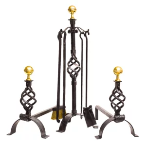 Kompletter großer Spinnrockenkamin