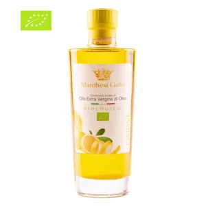 Olio EVO BIO Marchesi Gallo aromatizzato al Limone  in bottiglia, 200ml