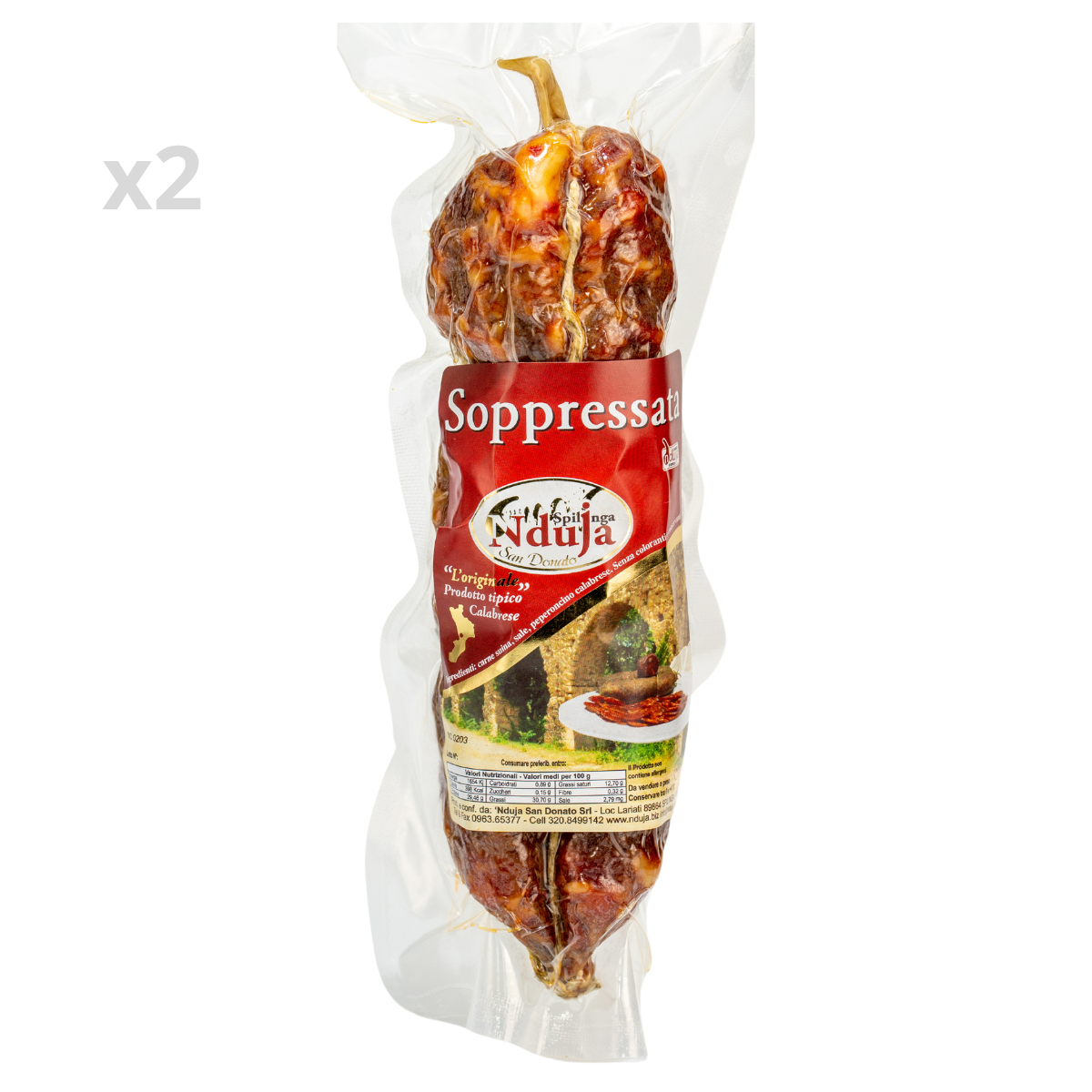 Soppressata stagionata affumicata naturalmente, 2x350g